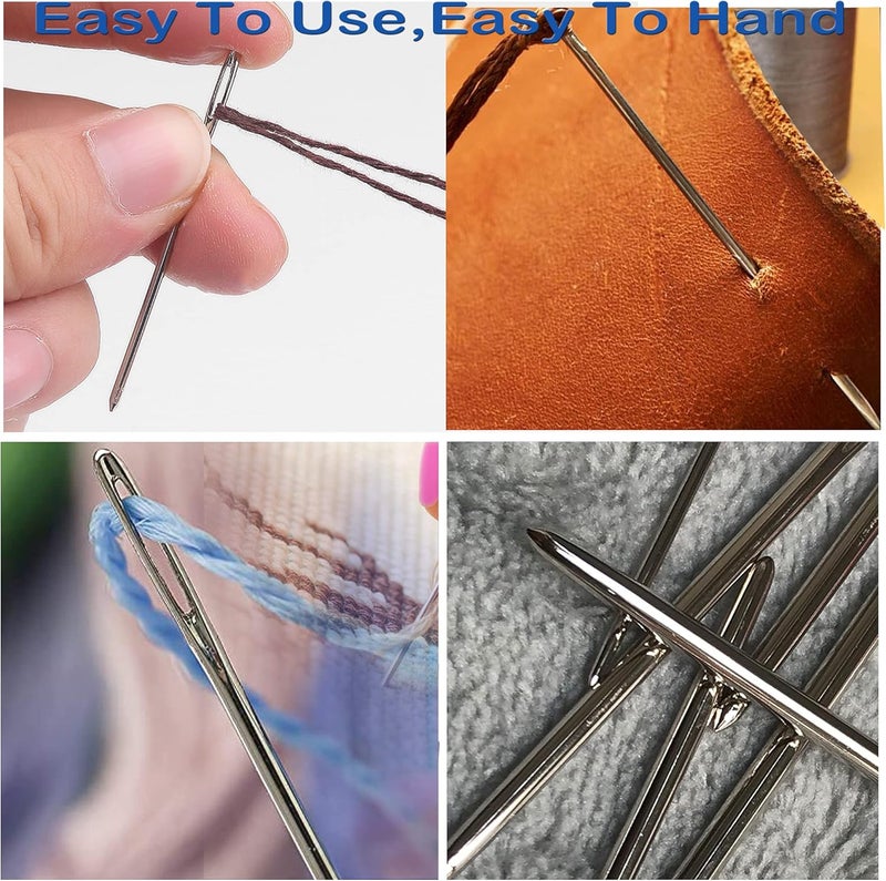 Orrdice 18+1PCS Large Eye Blunt Needles, Stainless Steel Yarn Knitting Needles, Sewing Needles, Crafting Knitting Weaving Stringing Needles,Perfect for Finishing Off Crochet Projects. - Image 5